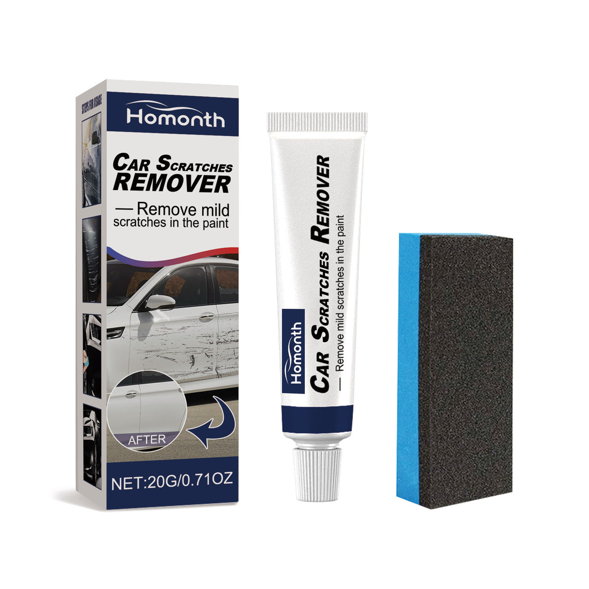 Car scratch repair cream and applicator, view 3
