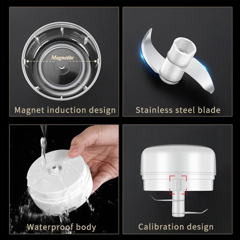 Mini USB rechargeable food chopper in 100 ml and 250 ml sizes, view 5