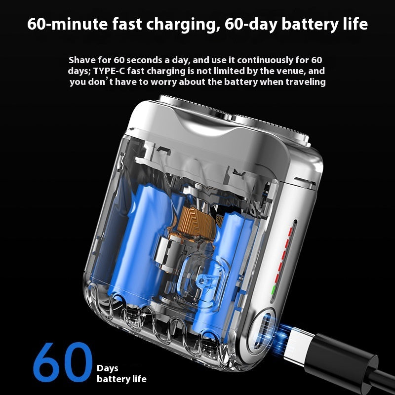 Mini rechargeable rotary travel shaver, view 7