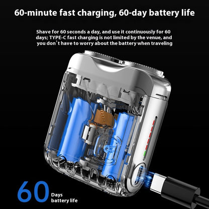 Mini rechargeable rotary travel shaver, view 7
