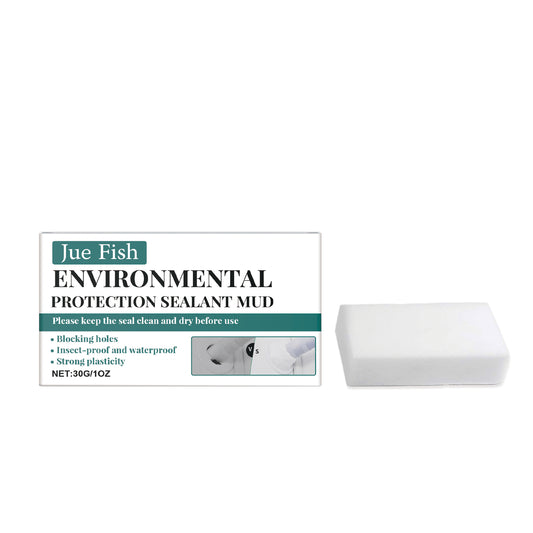 White sealing mastic block with 30g retail packaging