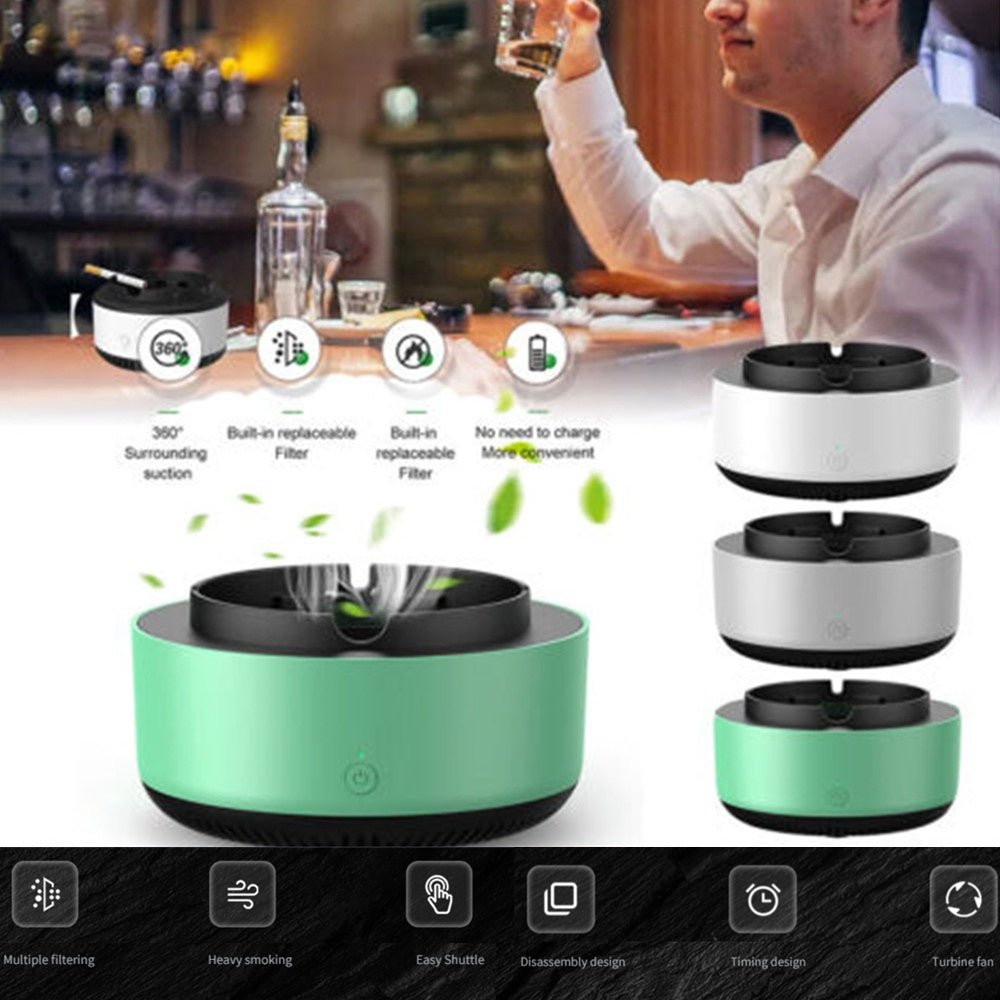 Portable smoke-filtering ashtray and replacement filter options, view 9