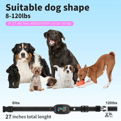 Adjustable strap sizing guide for the automatic dog bark collar