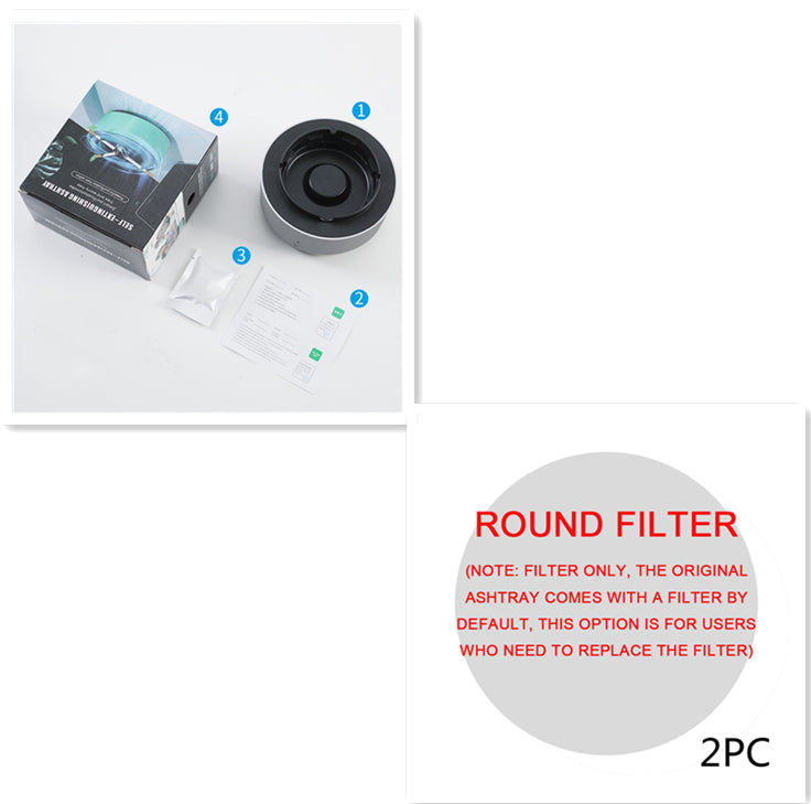 Portable smoke-filtering ashtray and replacement filter options, view 17