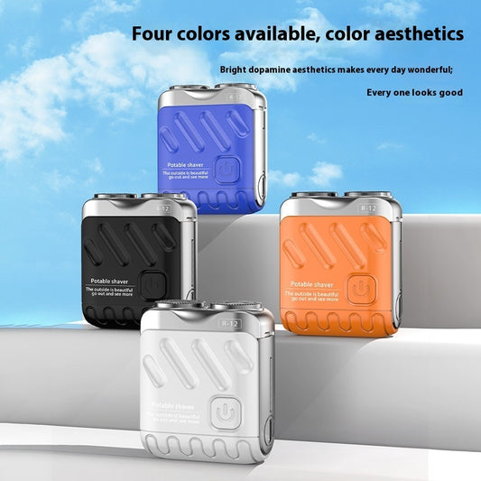 Mini rechargeable rotary travel shaver, view 2