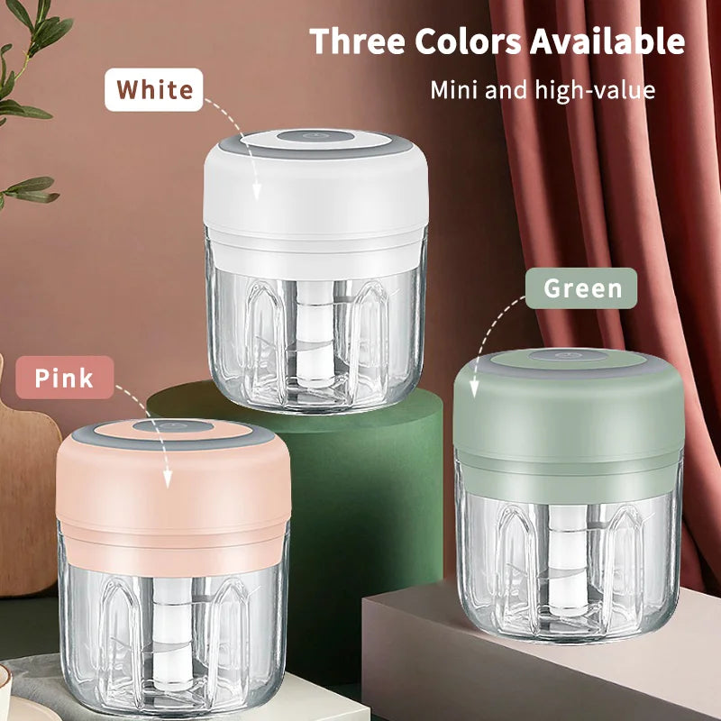 Mini USB rechargeable food chopper in 100 ml and 250 ml sizes, view 7