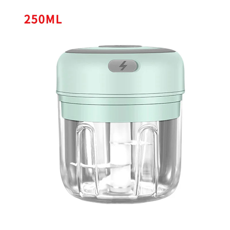 Mini USB rechargeable food chopper in 100 ml and 250 ml sizes