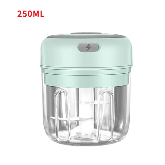 Mini USB rechargeable food chopper in 100 ml and 250 ml sizes