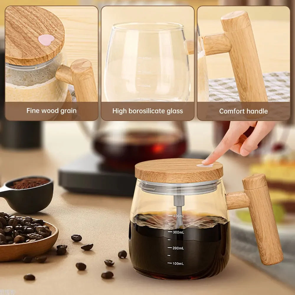 400 ml battery self-stirring glass mug, view 5