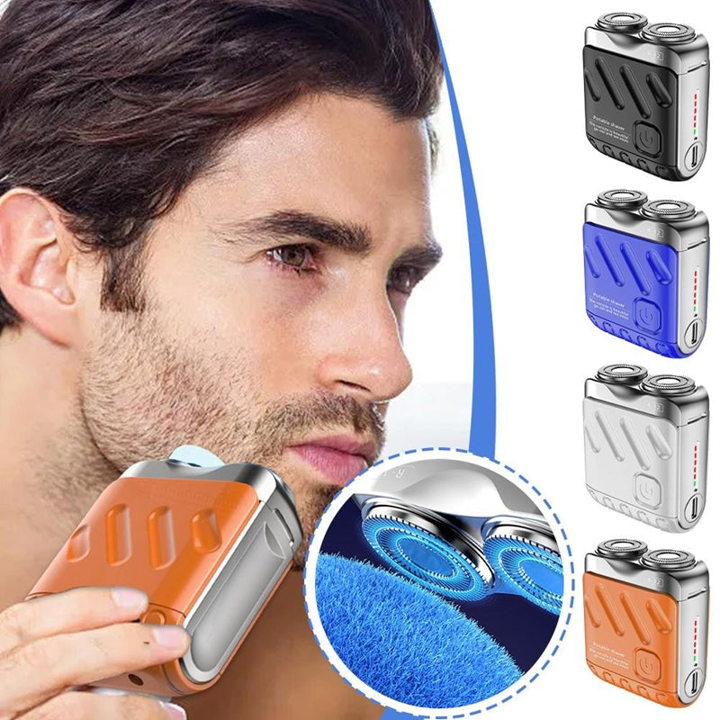 Mini rechargeable rotary travel shaver