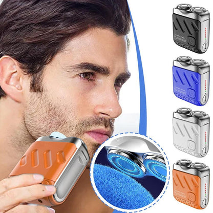 Mini rechargeable rotary travel shaver