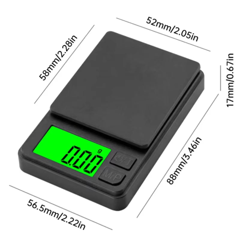 Digital pocket scale with backlit LCD display, view 5