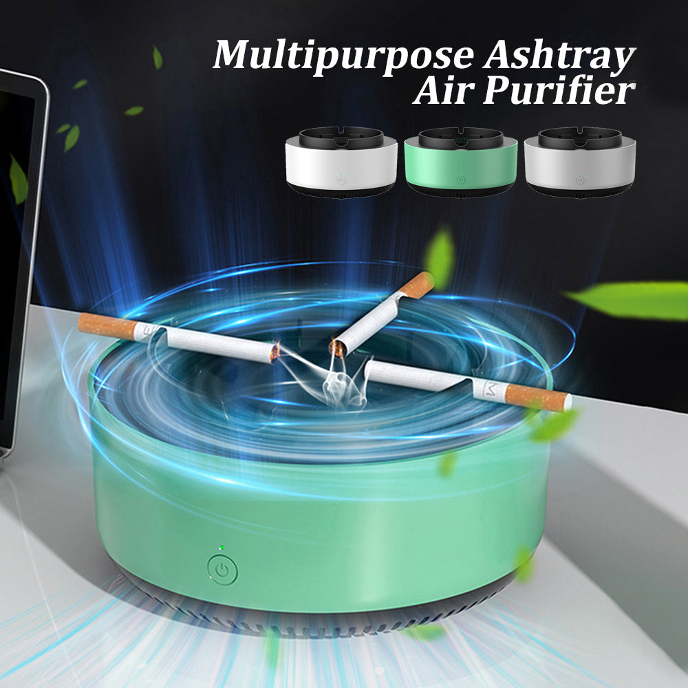 Portable smoke-filtering ashtray and replacement filter options
